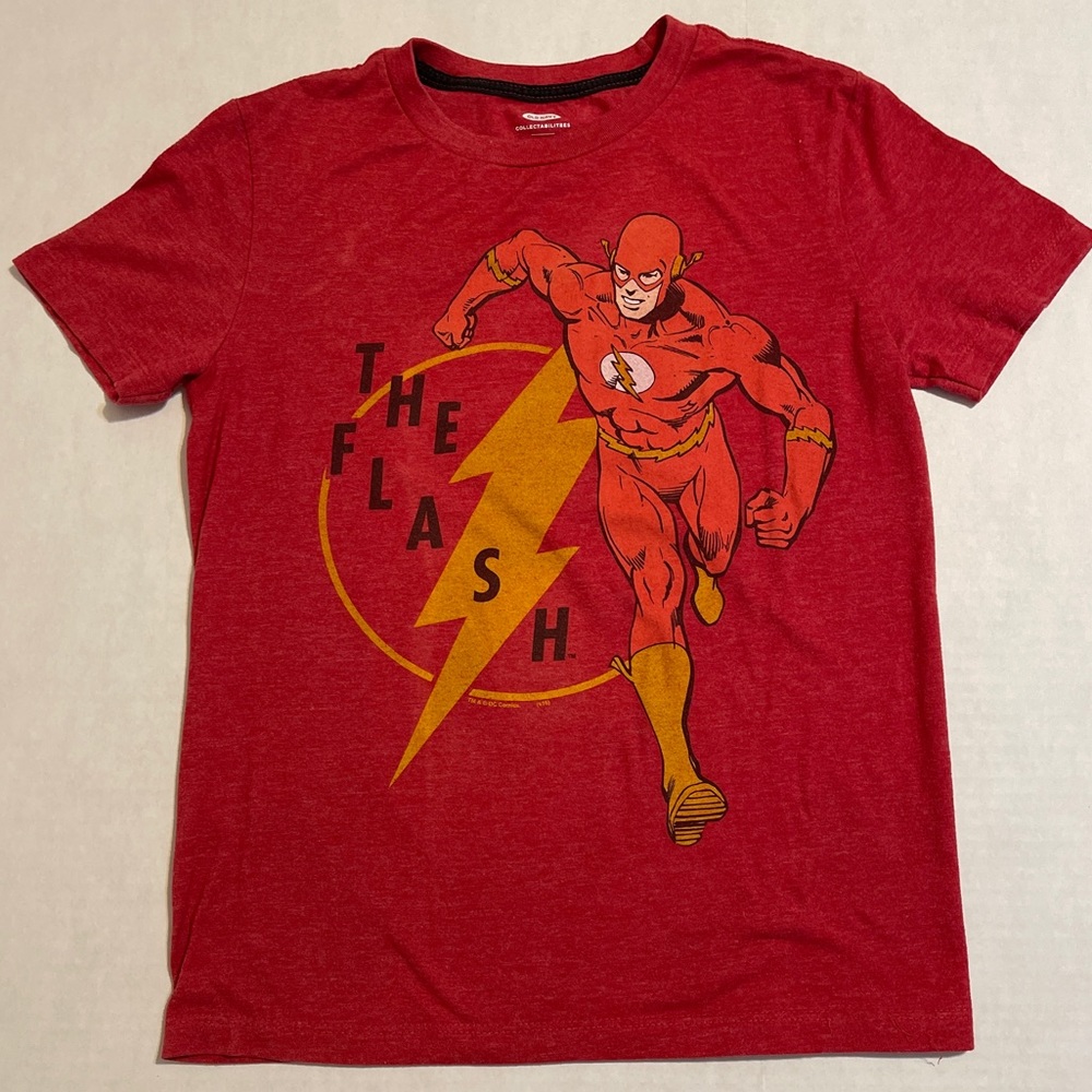 Excellent DC Comics Flash T-shirt Distressed Red Youth Medium - Picture 2 of 10